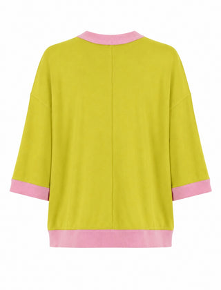 Contrast Trim Pullover - Lime