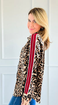 Glam Roar Button-Up Blouse-110 Long Sleeve Tops-LA' ROS-Coastal Bloom Boutique, find the trendiest versions of the popular styles and looks Located in Indialantic, FL