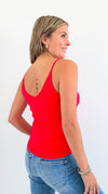 Essential Stretch Cami Top - Ruby-100 Sleeveless Tops-Zenana-Coastal Bloom Boutique, find the trendiest versions of the popular styles and looks Located in Indialantic, FL