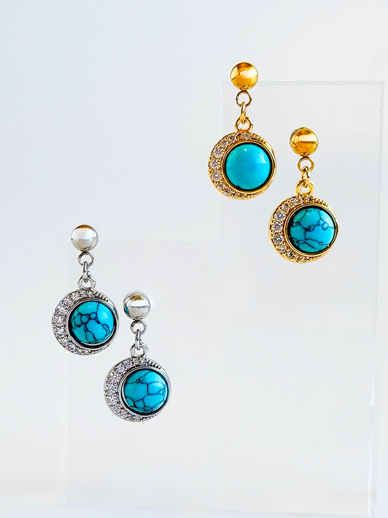 Pearl Orbit Stainless Drop Earrings-230 Jewelry-MILAA TRADING INC-Coastal Bloom Boutique, find the trendiest versions of the popular styles and looks Located in Indialantic, FL