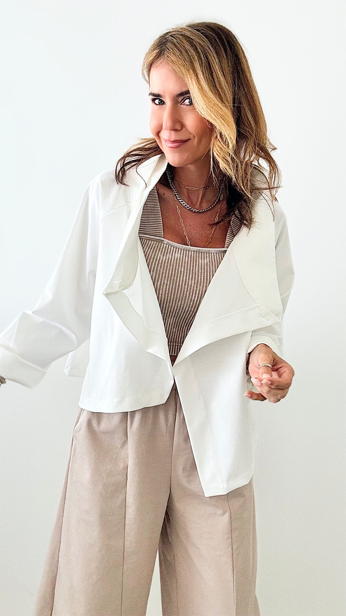 Italian Kaleidoscope Scuba Jacket - Off White-160 Jackets-Germany-Coastal Bloom Boutique, find the trendiest versions of the popular styles and looks Located in Indialantic, FL