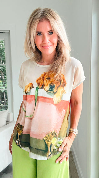 Tote-ally Golden Italian Graphic Aria Top