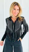 Starstruck Fringe Glam Jacket-160 Jackets-7Mango7-Coastal Bloom Boutique, find the trendiest versions of the popular styles and looks Located in Indialantic, FL
