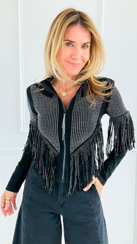 Starstruck Fringe Glam Jacket-160 Jackets-7Mango7-Coastal Bloom Boutique, find the trendiest versions of the popular styles and looks Located in Indialantic, FL