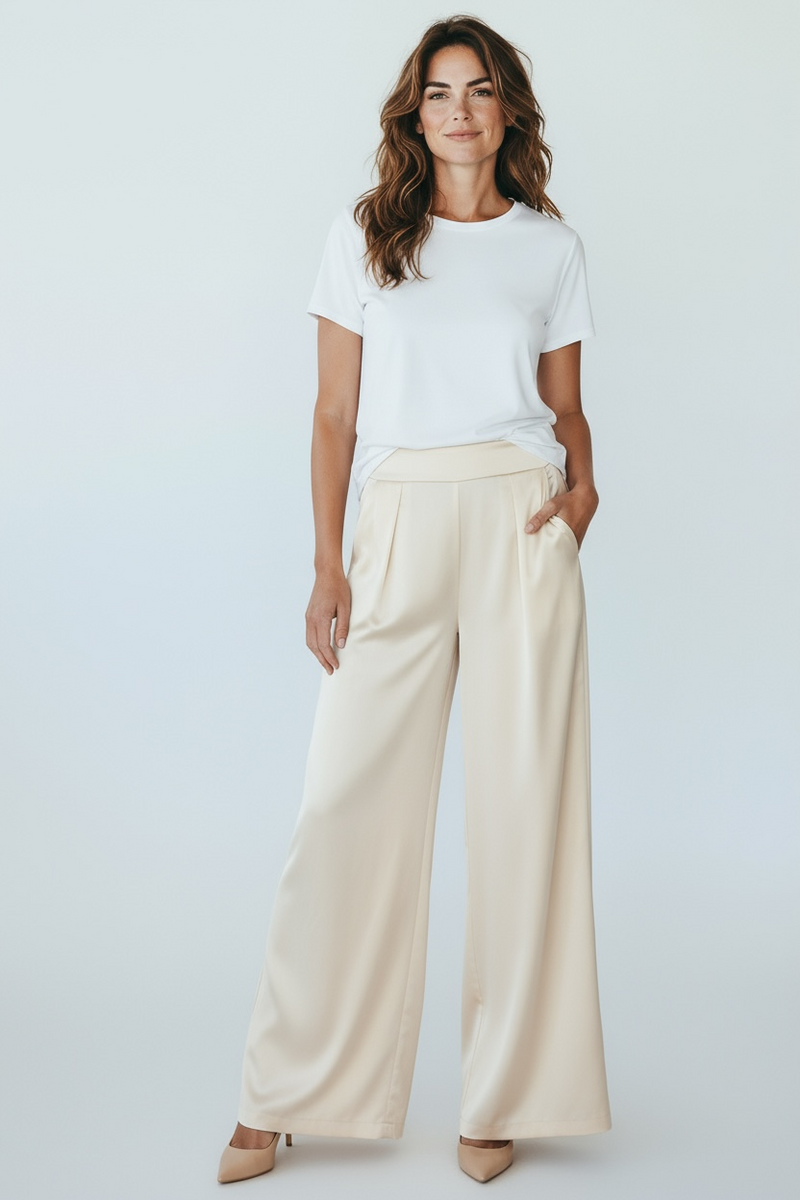 High-Rise Pleated Wide Leg Pant-170 Bottoms-BucketList-Coastal Bloom Boutique, find the trendiest versions of the popular styles and looks Located in Indialantic, FL