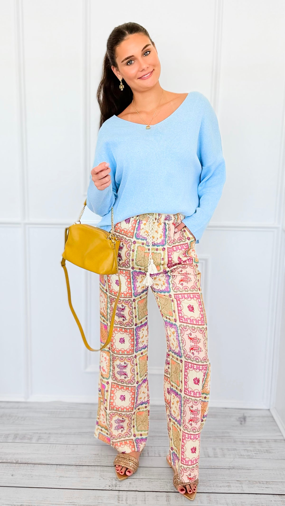 Waffle Winks Elastic Pants-170 Bottoms-DOE AND RAE-Coastal Bloom Boutique, find the trendiest versions of the popular styles and looks Located in Indialantic, FL