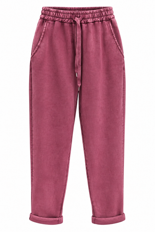 Washed Luxe Italian Pant- Dark Mauve