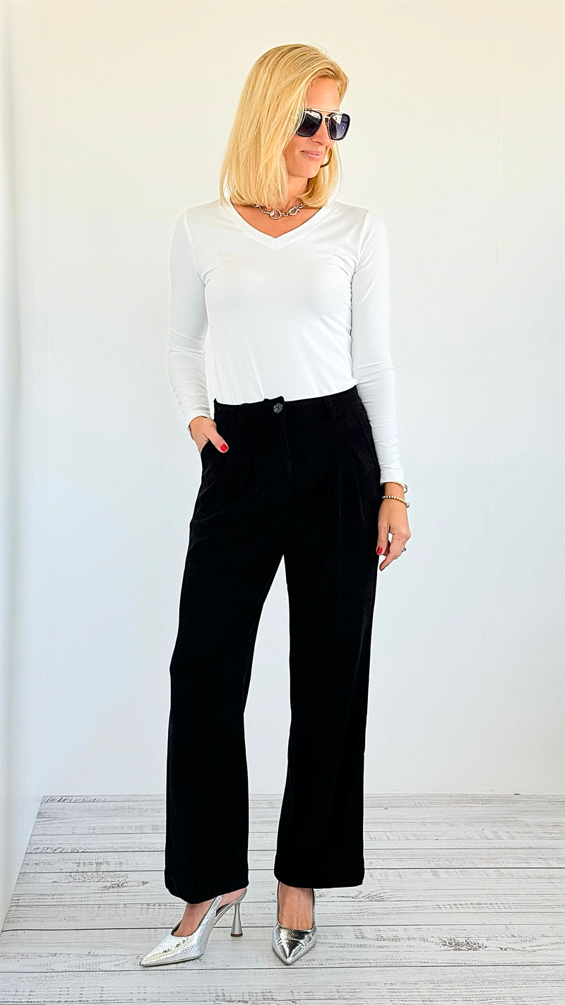 Velvet Aura Wide-Leg Pant-170 Bottoms-Michel-Coastal Bloom Boutique, find the trendiest versions of the popular styles and looks Located in Indialantic, FL