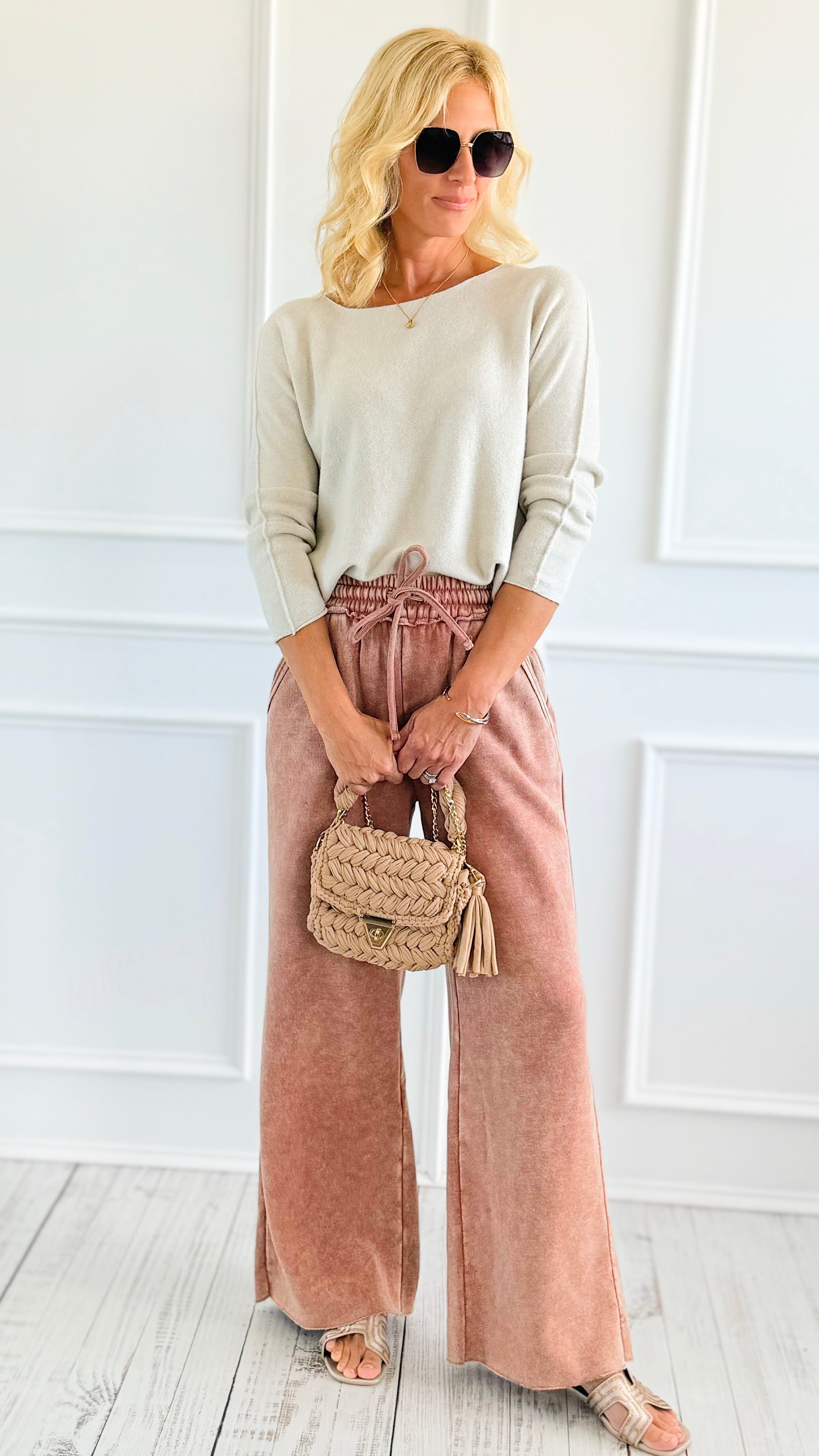 Daydream Lounge Pants - Rust-100 Pants-Zenana-Coastal Bloom Boutique, find the trendiest versions of the popular styles and looks Located in Indialantic, FL