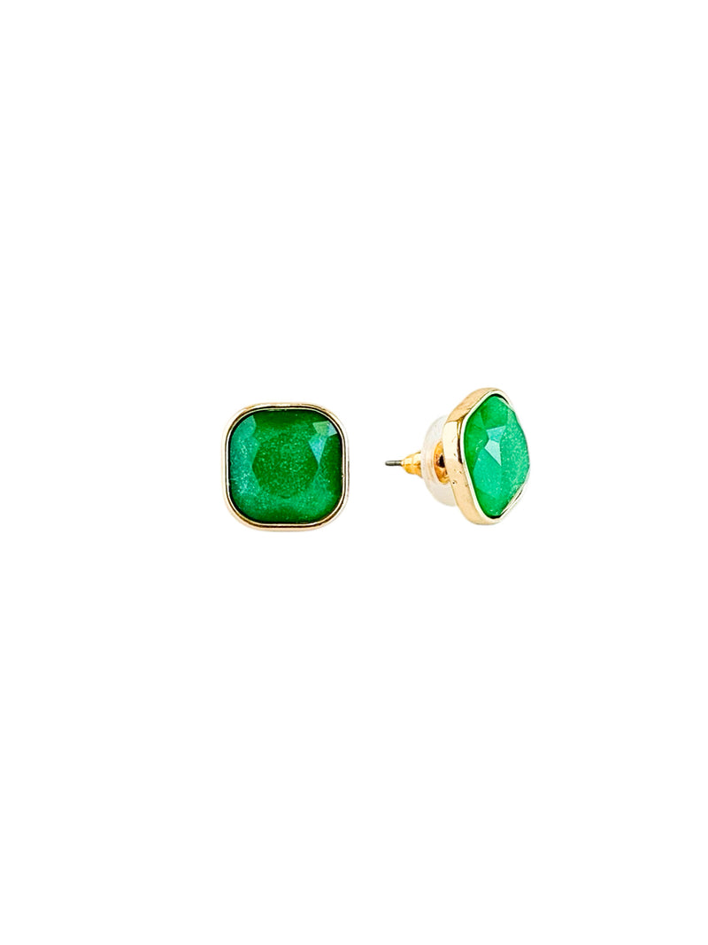 Radiant Square Earrings - Green-230 Jewelry-GS JEWELRY-Coastal Bloom Boutique, find the trendiest versions of the popular styles and looks Located in Indialantic, FL