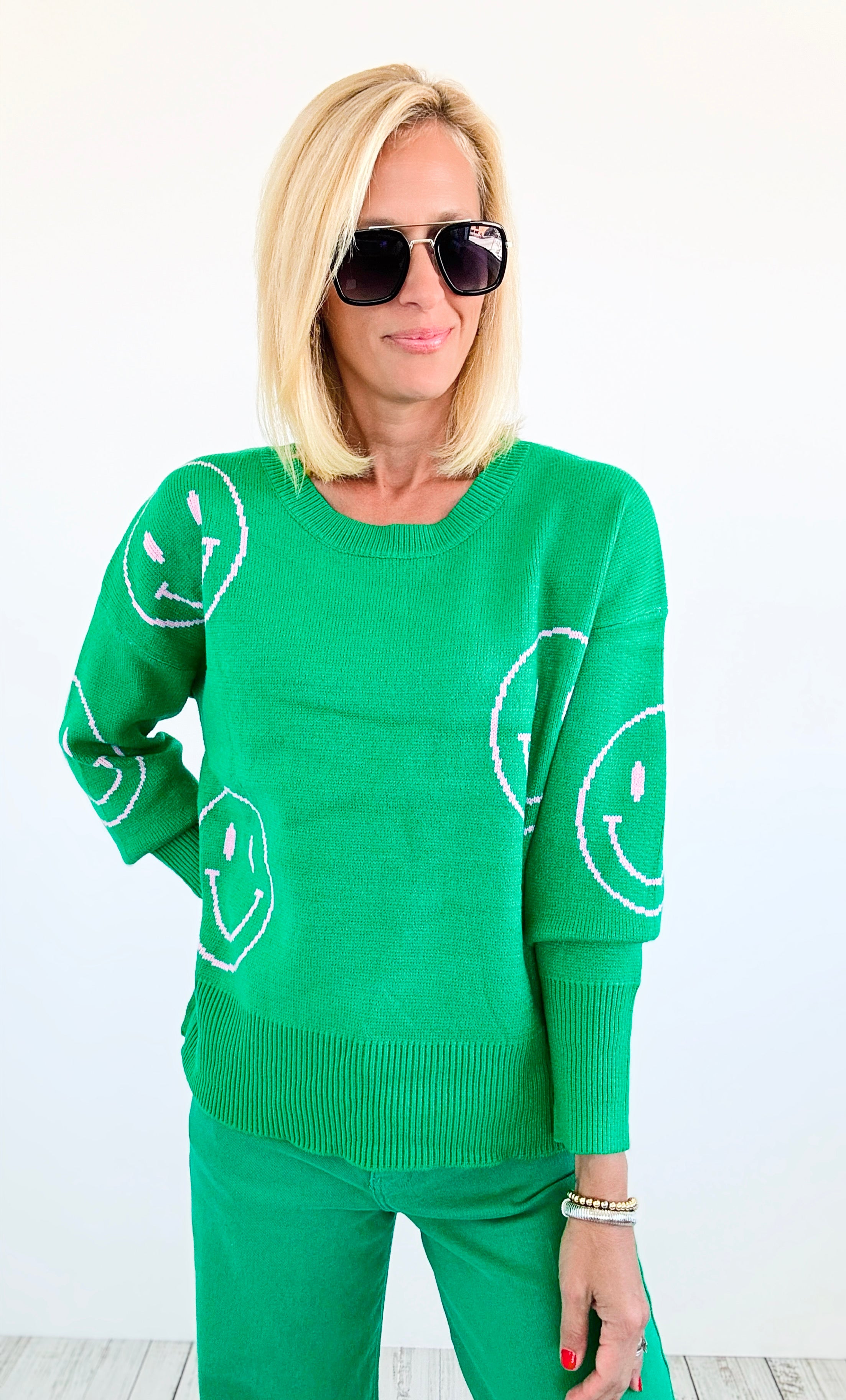 Happy Days Knit Sweater-140 Sweaters-MIRACLE-Coastal Bloom Boutique, find the trendiest versions of the popular styles and looks Located in Indialantic, FL