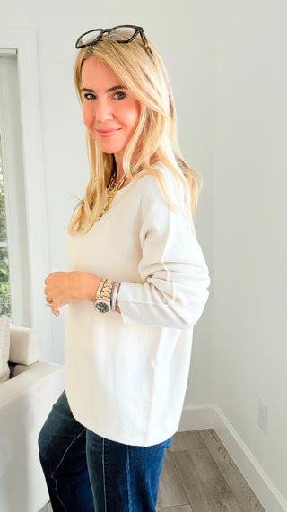 Milano Italian Knit Sweater- Off White