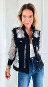 Sheer Floral Lace Jacket-160 Jackets-AZI Jeans-Coastal Bloom Boutique, find the trendiest versions of the popular styles and looks Located in Indialantic, FL