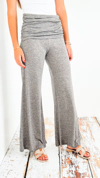 Wide Ruched Waist Pant-170 Bottoms-Chatoyant-Coastal Bloom Boutique, find the trendiest versions of the popular styles and looks Located in Indialantic, FL