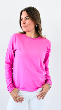 Essential Long-Sleeve Activewear Top- Pink-110 Long Sleeve Tops-Mono B-Coastal Bloom Boutique, find the trendiest versions of the popular styles and looks Located in Indialantic, FL