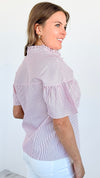 Split Neck Ruffle Top-100 Sleeveless Tops-ARYEH-Coastal Bloom Boutique, find the trendiest versions of the popular styles and looks Located in Indialantic, FL