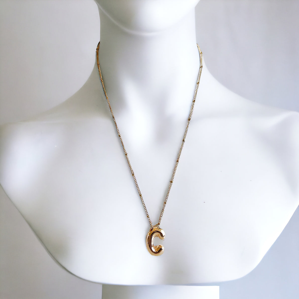 Puff Letter Pendant Necklace-230 Jewelry-Darling-Coastal Bloom Boutique, find the trendiest versions of the popular styles and looks Located in Indialantic, FL