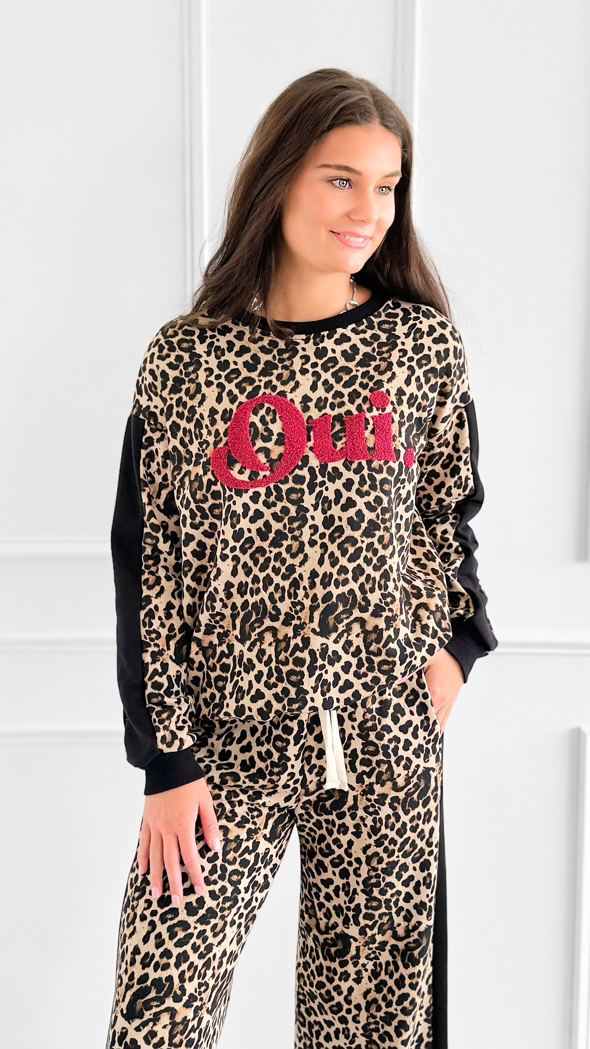 Leopard Accent Oui Italian Set-100 Pants-MOOIJ-Coastal Bloom Boutique, find the trendiest versions of the popular styles and looks Located in Indialantic, FL