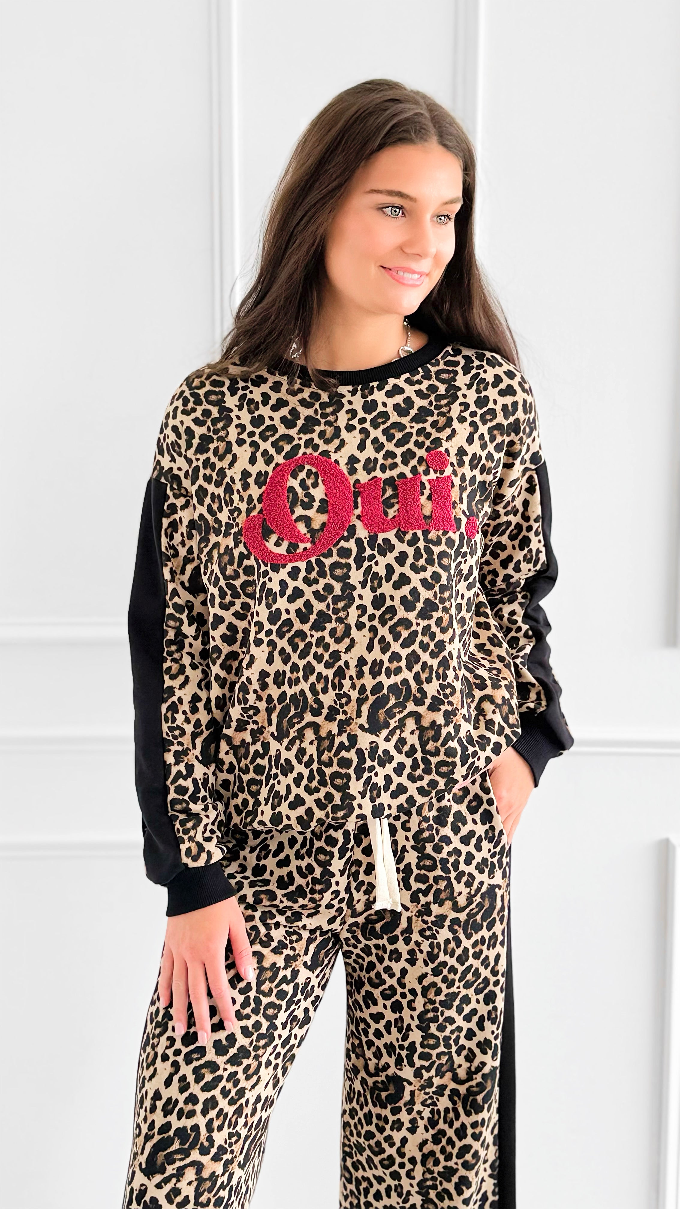 Leopard Accent Oui Italian Set-100 Pants-MOOIJ-Coastal Bloom Boutique, find the trendiest versions of the popular styles and looks Located in Indialantic, FL