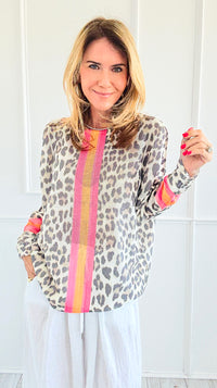 Wild Striped Italian St Tropez Knit- Pink-140 Sweaters-Italianissimo-Coastal Bloom Boutique, find the trendiest versions of the popular styles and looks Located in Indialantic, FL
