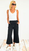 Textured Straight Leg Pants - Black-170 Bottoms-ee:some-Coastal Bloom Boutique, find the trendiest versions of the popular styles and looks Located in Indialantic, FL