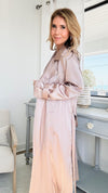 Satin Trench Coat-160 Jackets-Edit By Nine-Coastal Bloom Boutique, find the trendiest versions of the popular styles and looks Located in Indialantic, FL