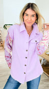 Wild Contrast Utility Shacket -Lilac-160 Jackets-Umgee-Coastal Bloom Boutique, find the trendiest versions of the popular styles and looks Located in Indialantic, FL