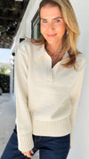 Timeless Elegance Knit Sweater-140 Sweaters-English Factory-Coastal Bloom Boutique, find the trendiest versions of the popular styles and looks Located in Indialantic, FL