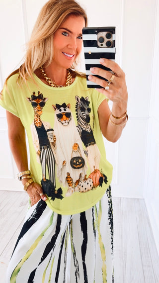 The Best Dressed Italian Graphic Aria Top- Green