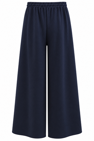 Relaxed Flare-Leg Italian Pant- Navy
