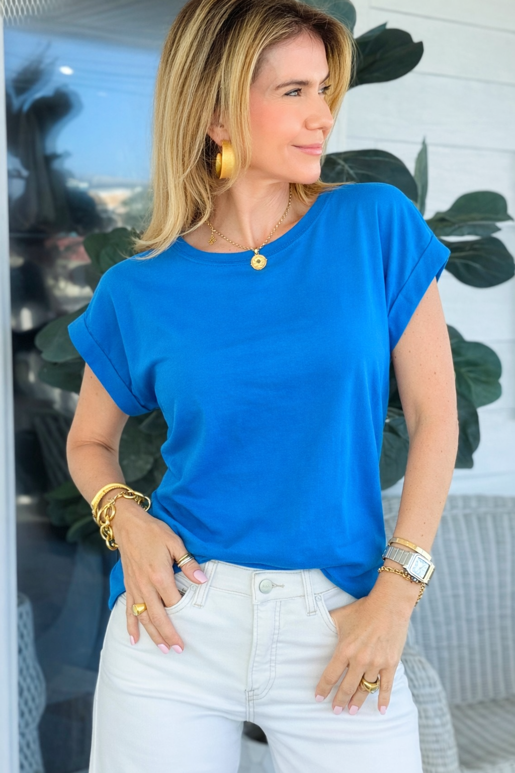 Effortless Essential Tee - Bright Blue