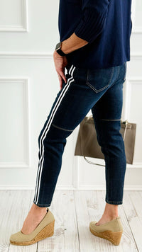 Edge Line Denim Pants-100 Pants-DIPINTO DI BLU-Coastal Bloom Boutique, find the trendiest versions of the popular styles and looks Located in Indialantic, FL