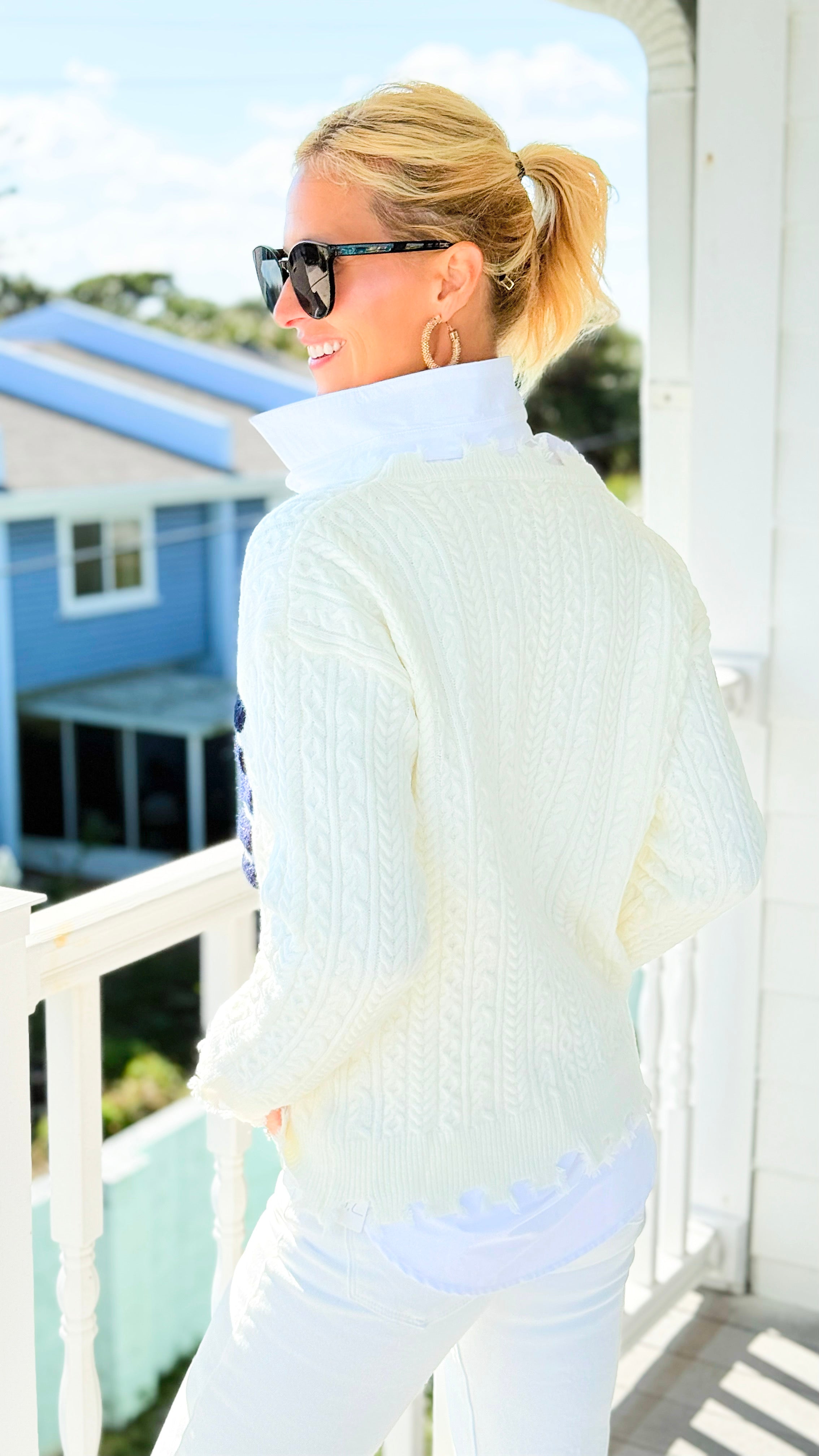 American Flag Sweater-140 Sweaters-Umgee-Coastal Bloom Boutique, find the trendiest versions of the popular styles and looks Located in Indialantic, FL