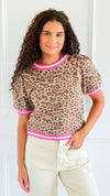 Wild Muse Knit Top - Pink-110 short Sleeve Top-ENTRO-Coastal Bloom Boutique, find the trendiest versions of the popular styles and looks Located in Indialantic, FL