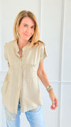 Golden Charm Italian Button Top-170 Bottoms-SEÑORITA C-Coastal Bloom Boutique, find the trendiest versions of the popular styles and looks Located in Indialantic, FL