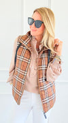 Talk of the Town Plaid Vest-160 Jackets-JODIFL-Coastal Bloom Boutique, find the trendiest versions of the popular styles and looks Located in Indialantic, FL
