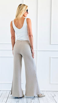 Shoreline Wide Leg Knit Pants - LT Mocha-170 Bottoms-Zenana-Coastal Bloom Boutique, find the trendiest versions of the popular styles and looks Located in Indialantic, FL