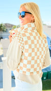Checker Rush Puffer Vest - Khaki-160 Jackets-Blu Pepper-Coastal Bloom Boutique, find the trendiest versions of the popular styles and looks Located in Indialantic, FL