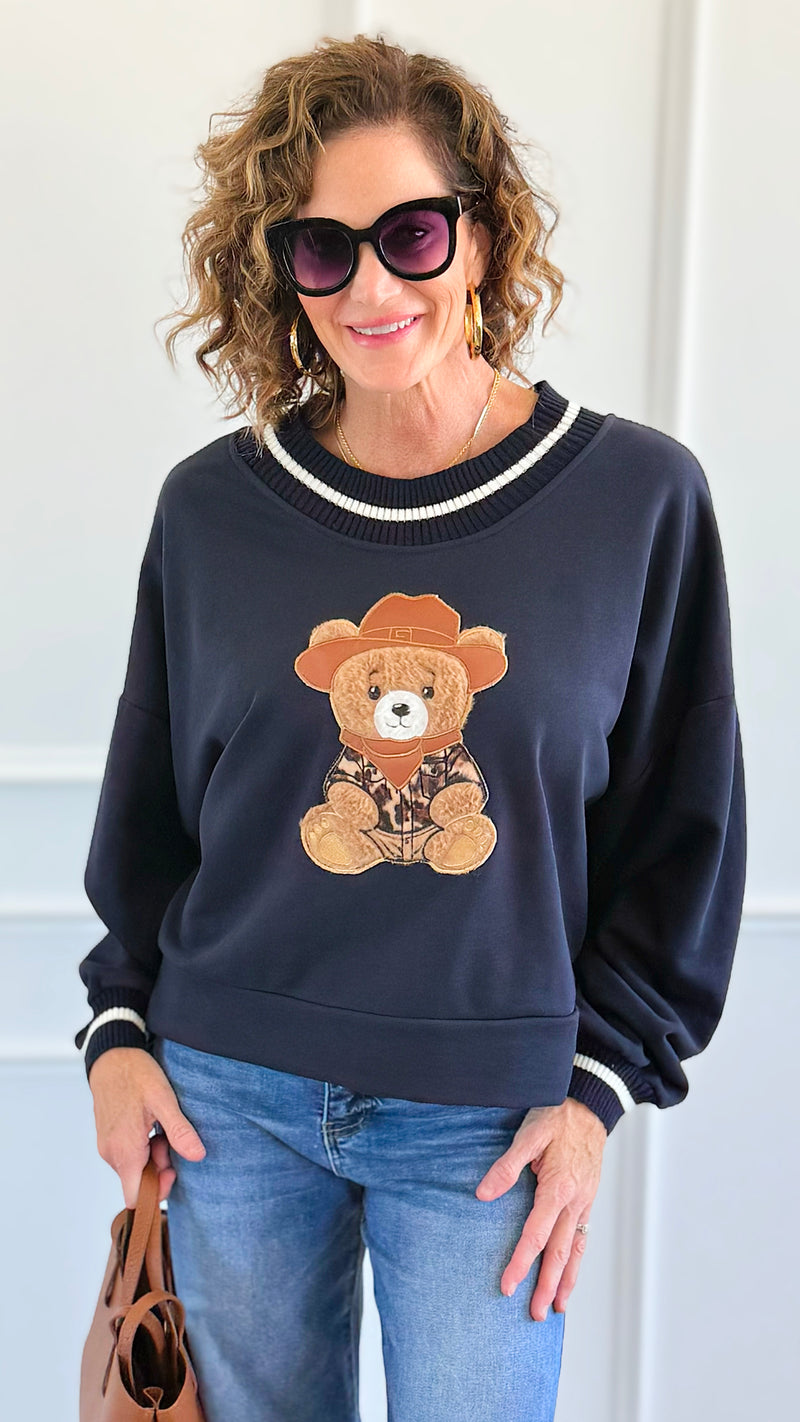 Ranch Beary Italian Sweatshirt-140 Sweaters-AZUL MONACO-Coastal Bloom Boutique, find the trendiest versions of the popular styles and looks Located in Indialantic, FL