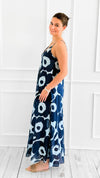 Power Petal Sleeveless Italian Long Dress- Navy-170 Bottoms-Italianissimo-Coastal Bloom Boutique, find the trendiest versions of the popular styles and looks Located in Indialantic, FL