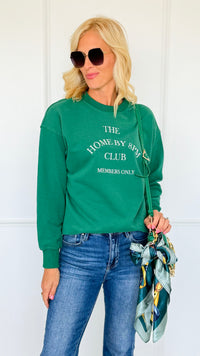 Homebody Club Graphic Sweatshirt-110 Long Sleeve Tops-Gilli-Coastal Bloom Boutique, find the trendiest versions of the popular styles and looks Located in Indialantic, FL