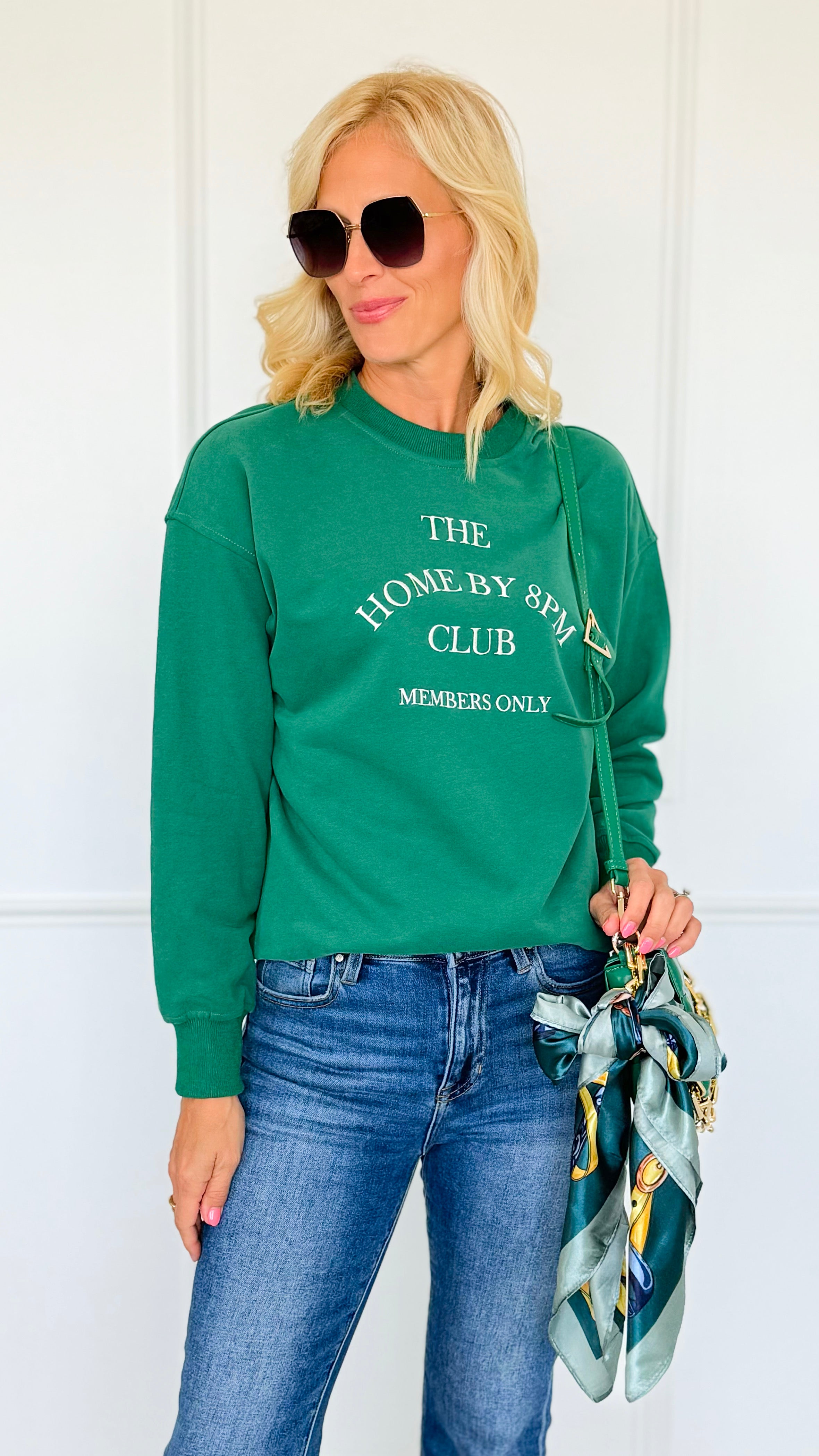 Homebody Club Graphic Sweatshirt-110 Long Sleeve Tops-Gilli-Coastal Bloom Boutique, find the trendiest versions of the popular styles and looks Located in Indialantic, FL