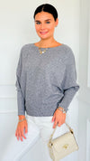 Ribbed Italian Pullover- Grey Heather-140 Sweaters-Italianissimo-Coastal Bloom Boutique, find the trendiest versions of the popular styles and looks Located in Indialantic, FL