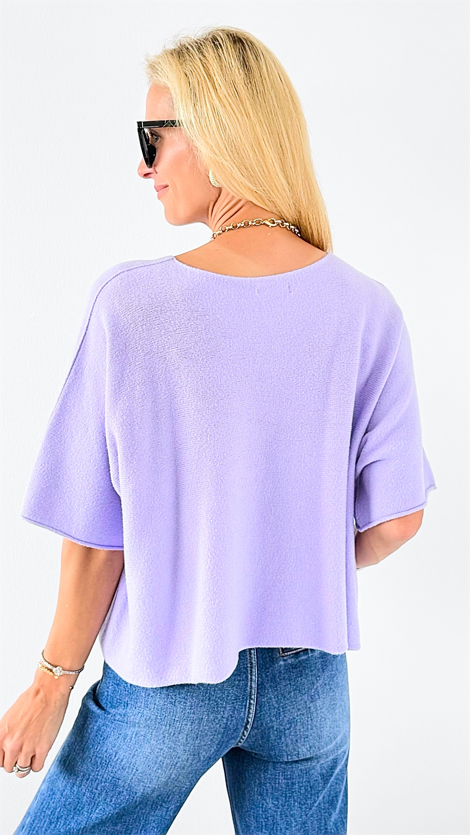 Winter in Amalfi Italian Top - Lilac-140 Sweaters-Italianissimo-Coastal Bloom Boutique, find the trendiest versions of the popular styles and looks Located in Indialantic, FL