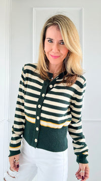 Park Avenue Striped Cardigan-150 Cardigans/Layers-Rousseau-Coastal Bloom Boutique, find the trendiest versions of the popular styles and looks Located in Indialantic, FL