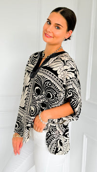 Sketchbook Stroll Popover Top-110 Short Sleeve Tops-GIGIO-Coastal Bloom Boutique, find the trendiest versions of the popular styles and looks Located in Indialantic, FL