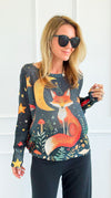 Midnight Fox Italian St Tropez Sweater-140 Sweaters-SORPRESA-Coastal Bloom Boutique, find the trendiest versions of the popular styles and looks Located in Indialantic, FL