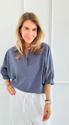 Morning Meeting Puff Sleeve Hi-Lo Blouse-110 short Sleeve Top-DOE AND RAE-Coastal Bloom Boutique, find the trendiest versions of the popular styles and looks Located in Indialantic, FL