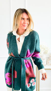 Bold Bloom Knit Cardigan-140 Sweaters-Rousseau-Coastal Bloom Boutique, find the trendiest versions of the popular styles and looks Located in Indialantic, FL