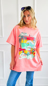 Chasing Sunsets Printed Top-110 Short Sleeve Tops-Peach Love California-Coastal Bloom Boutique, find the trendiest versions of the popular styles and looks Located in Indialantic, FL
